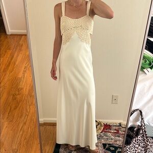 Jonathan Simkhai Cream Crochet Maxi Dress